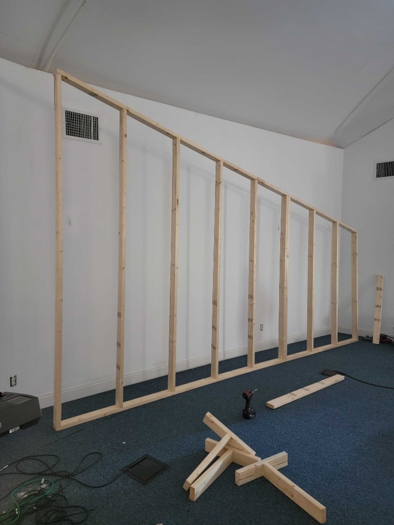 Framing installation for a custom wall build